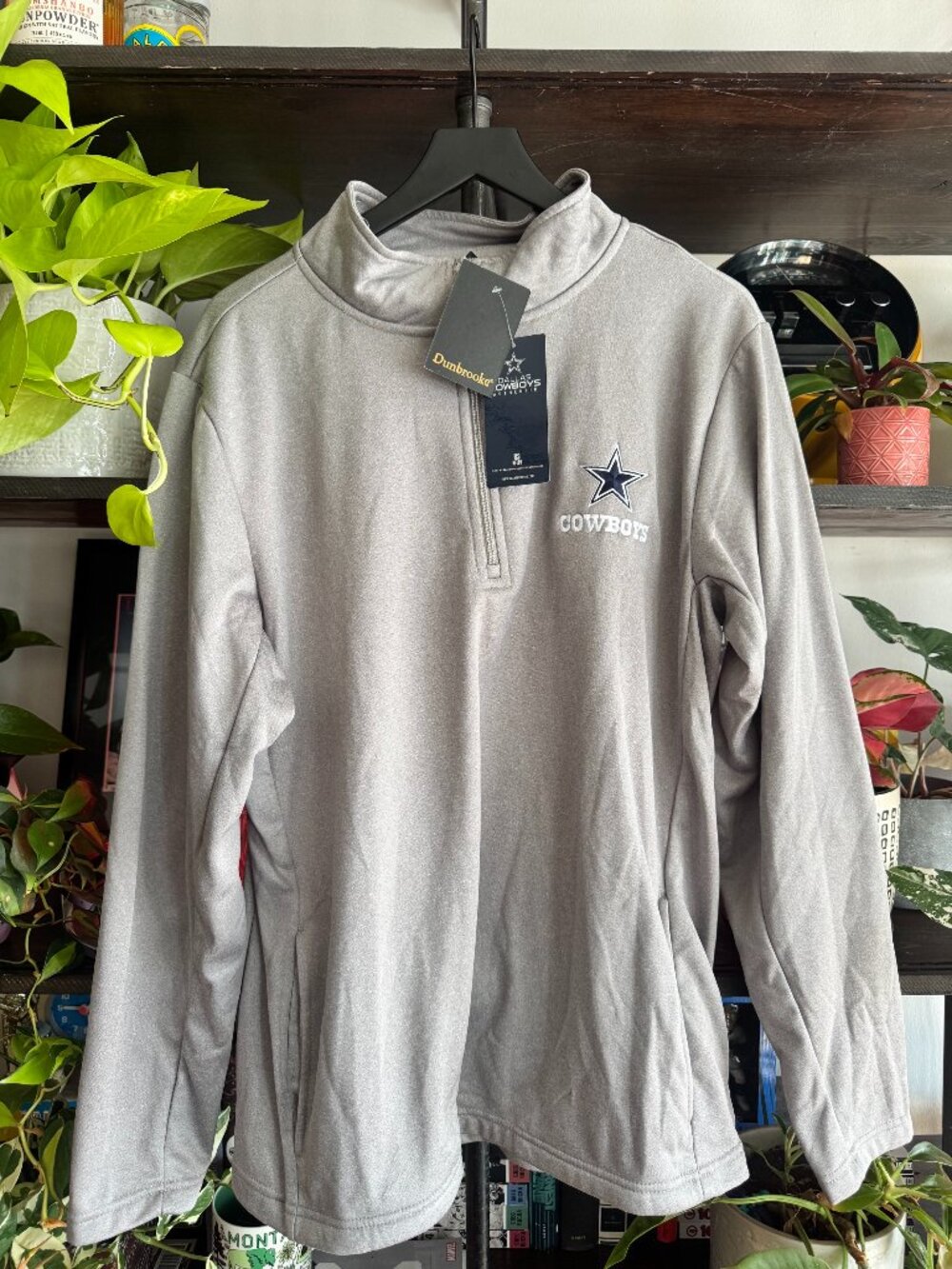 NWT Dunbrooke Dallas Cowboys Heather Gray Quarter Zip Pullover